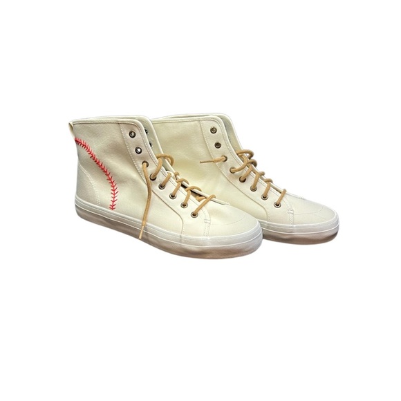 Hand Embroidered Sperry Baseball Hightops​ - Picture 2 of 7